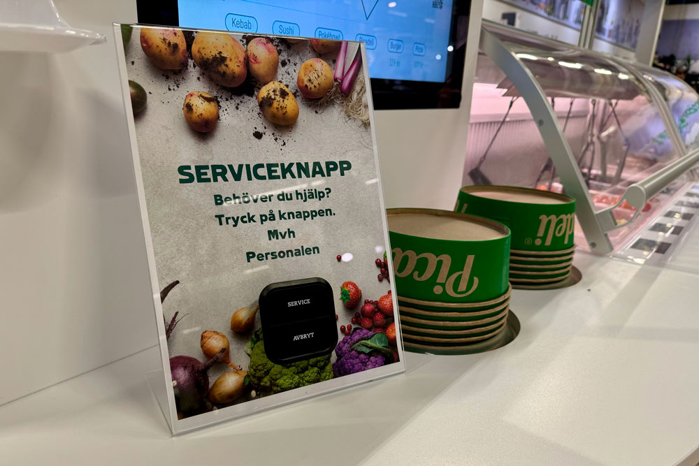 En Click Service knapp på Coop